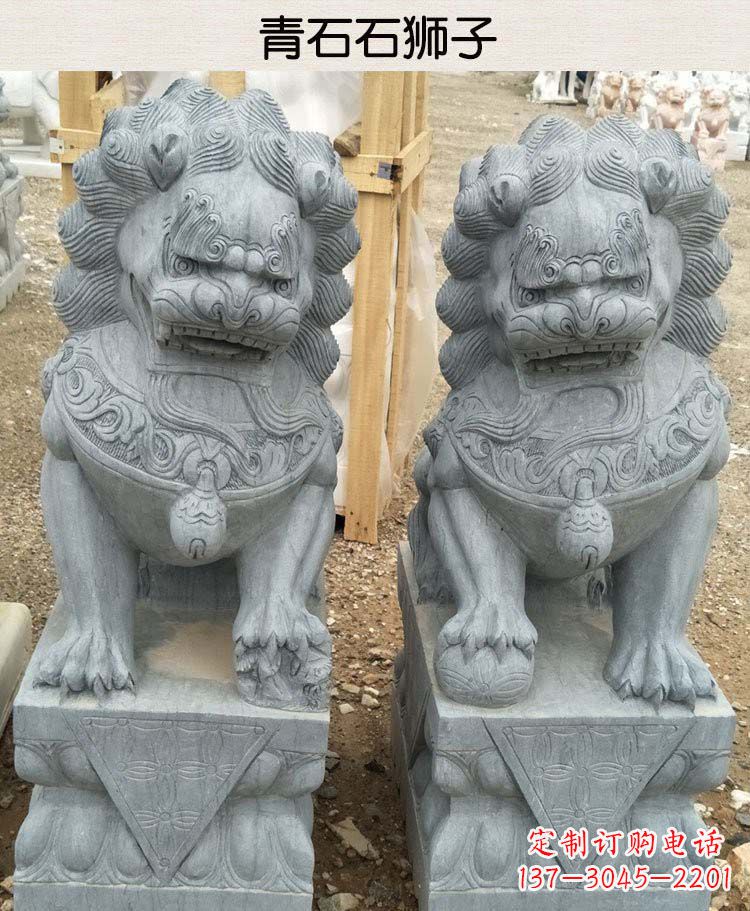 宁夏青石雕刻的传统工艺美狮