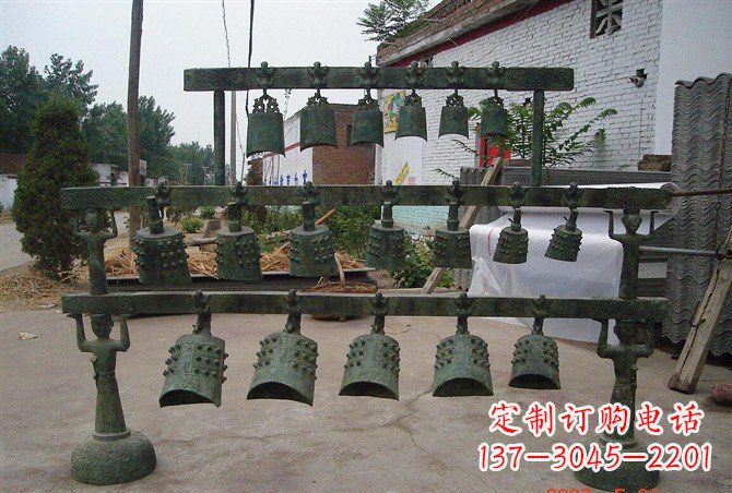 宁夏手工青铜编钟,给室内装饰增添仿古气息