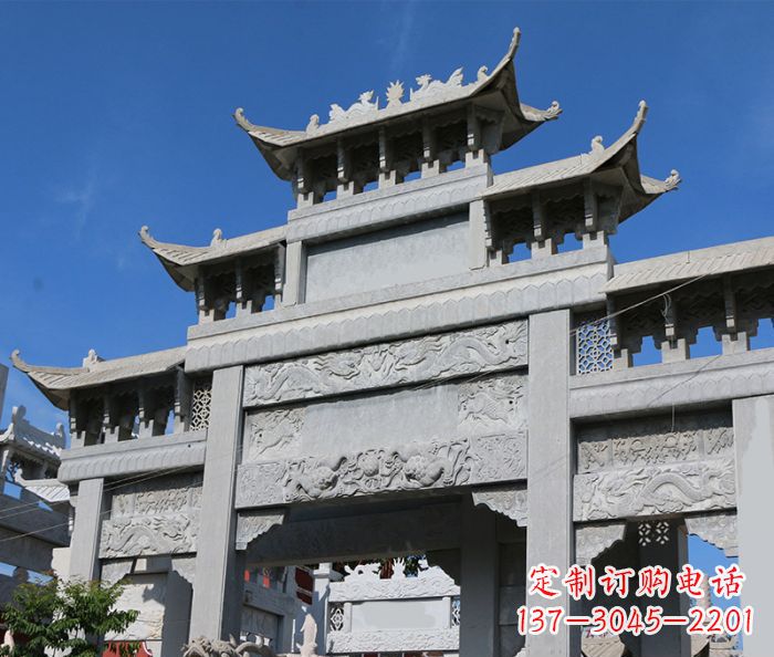 宁夏定制牌坊石雕,纪念无价的美好记忆