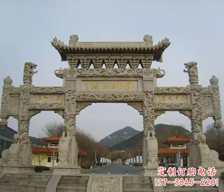 宁夏铭刻美好时光,中领雕塑牌坊石雕