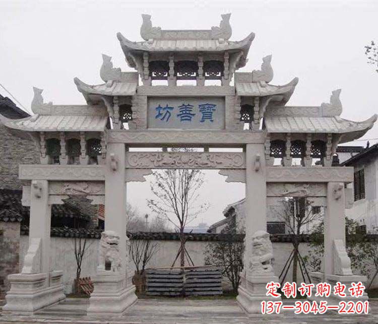 宁夏三门石牌坊石雕