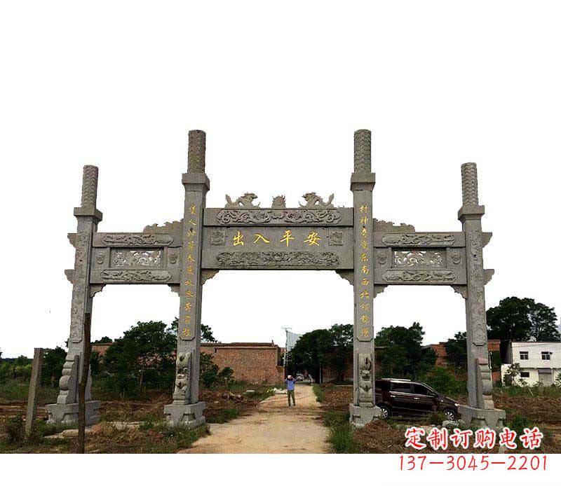 宁夏三门牌坊石雕——传承古文化风韵