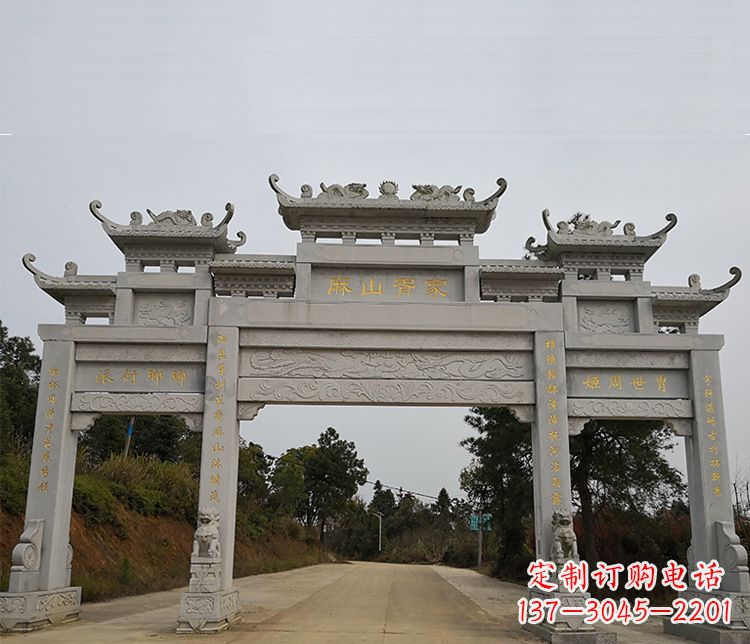 宁夏三门石牌坊石雕_2