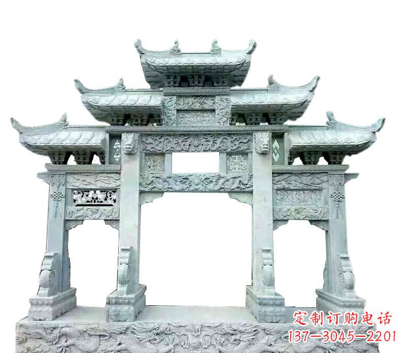宁夏中领雕塑仿古牌坊石雕定制