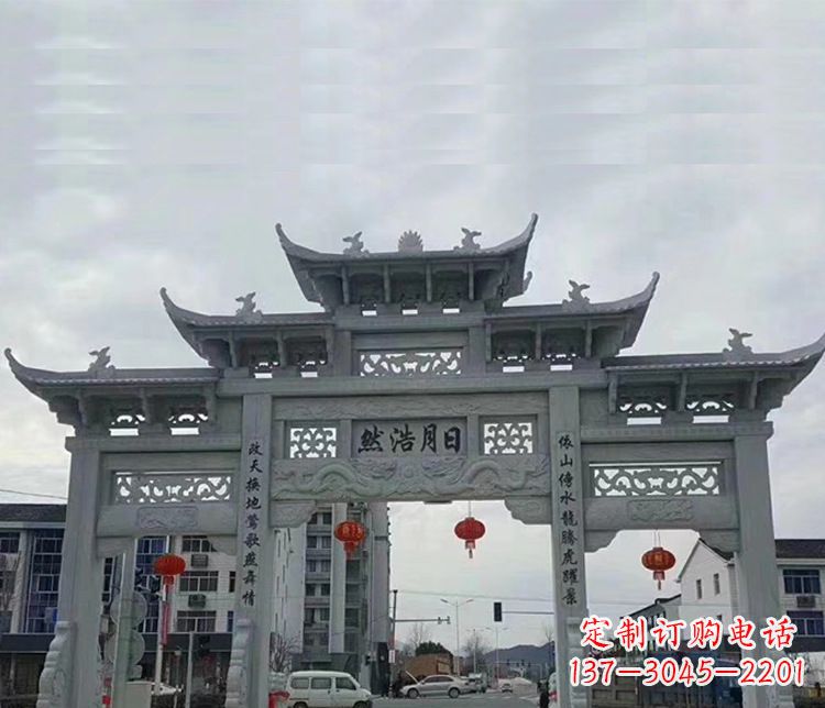宁夏三门五楼石牌坊:精美石雕艺术