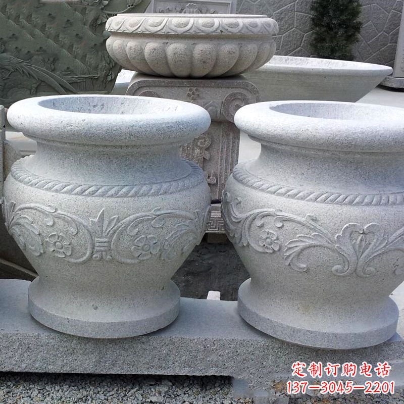 宁夏砂岩花盆石雕,搭配室内装饰空间
