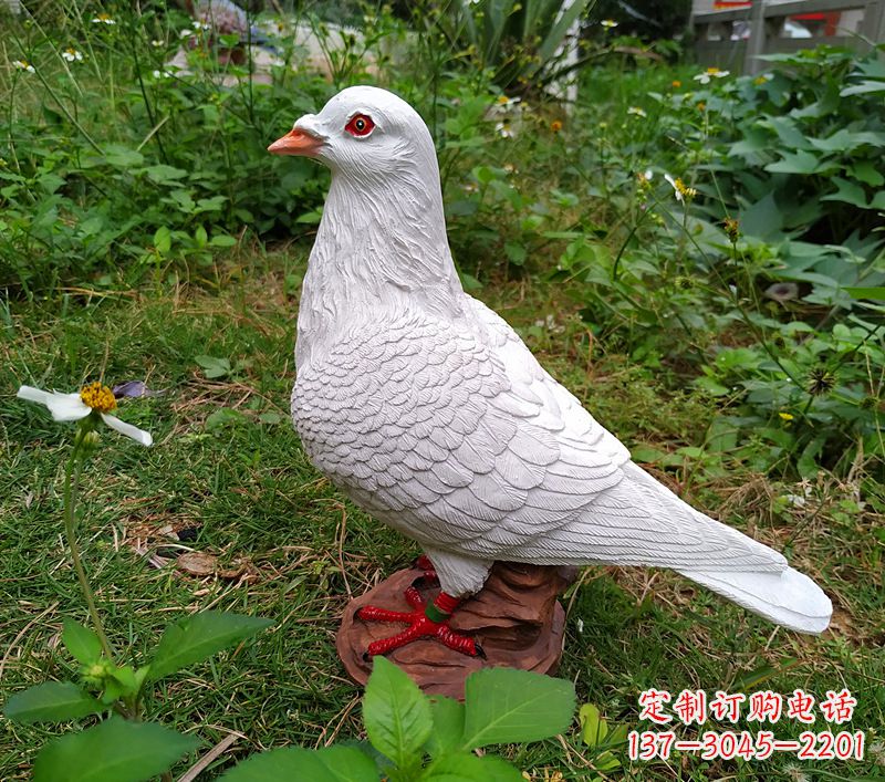 宁夏为和平献芳礼：精美少女与和平鸽雕塑