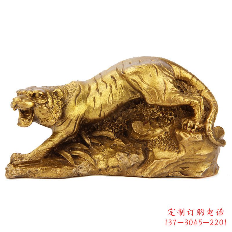 宁夏中领雕塑生肖铜虎鎏金摆件,是一款以生肖虎…