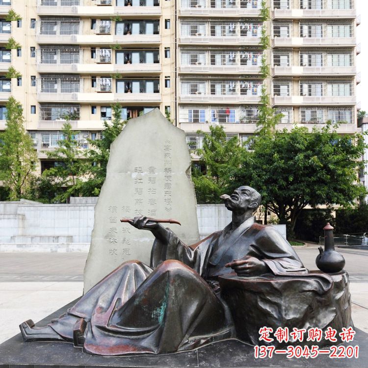 宁夏尊贵古朴的古代诗人情景雕塑——杜甫雕塑