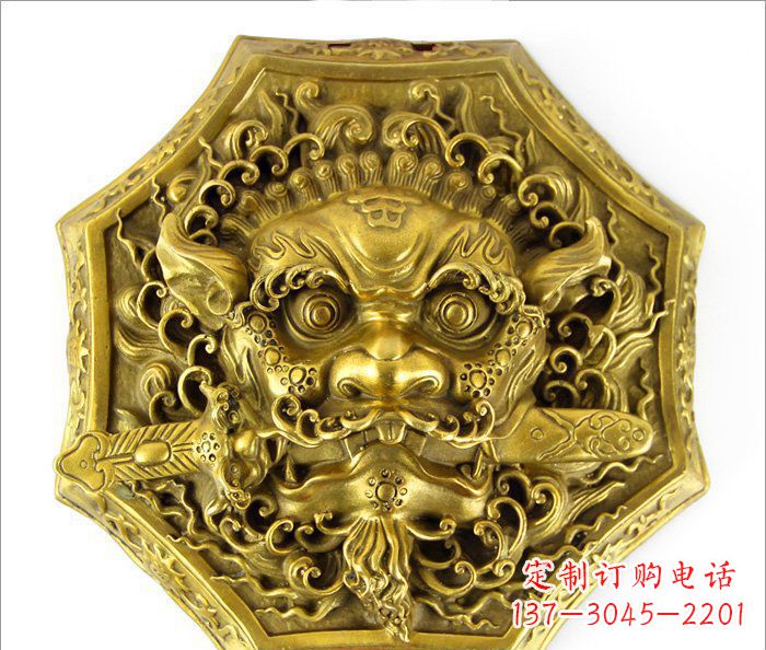 宁夏铜雕狮子头雕,精致细腻的雕塑艺术