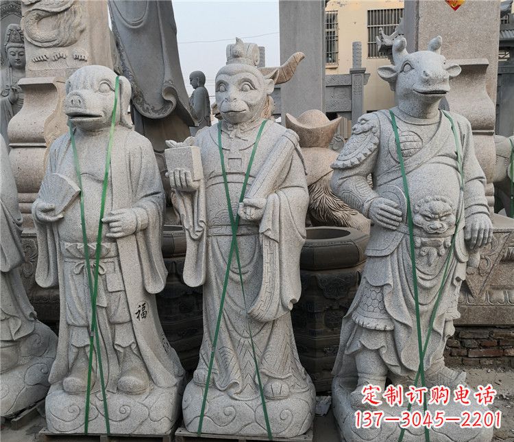 宁夏十二生肖兽身动物石雕