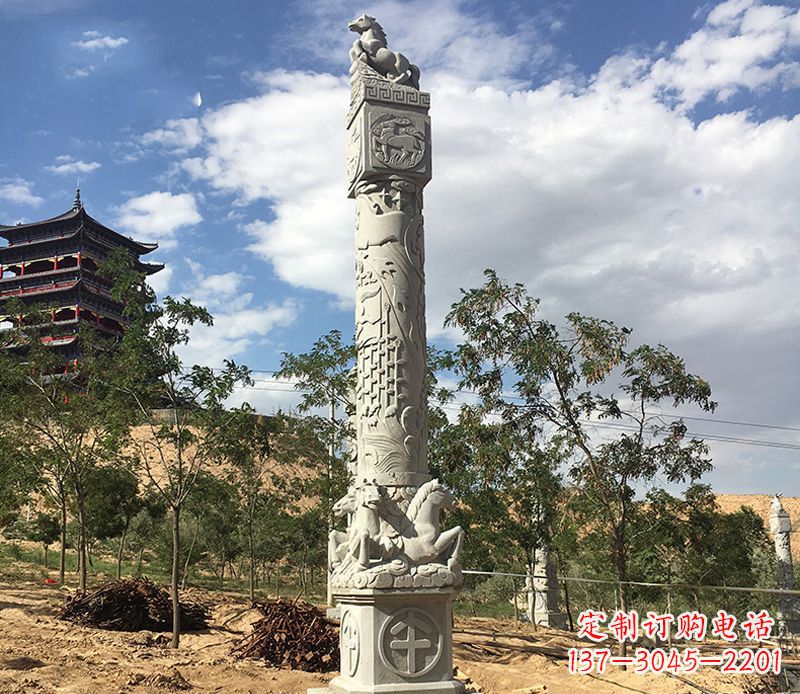 宁夏十二生肖午马柱石雕,深刻铭刻你的特殊瞬间