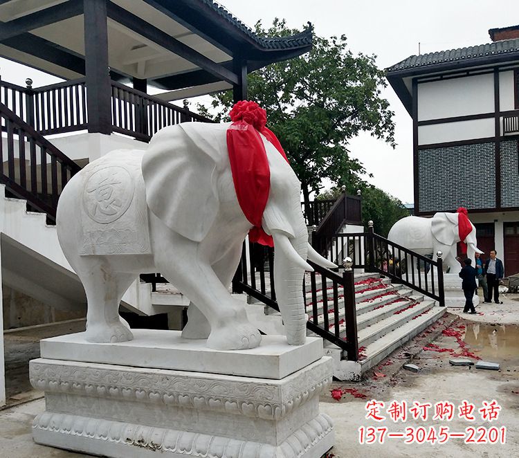 宁夏迎接观音祝福的精美大象观音栏杆