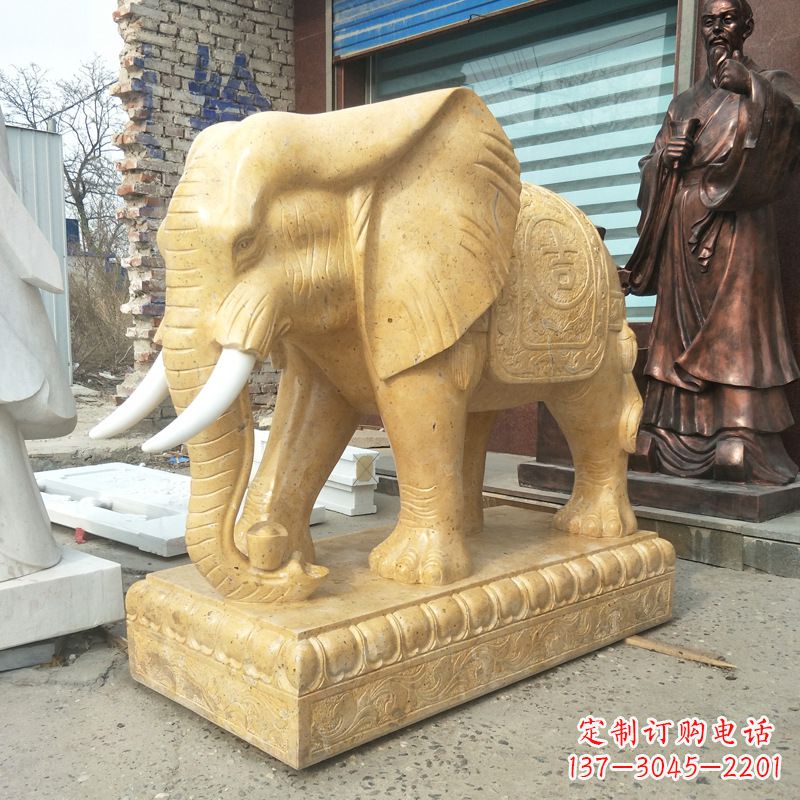 宁夏精美大象雕塑,为你定制宅神兽