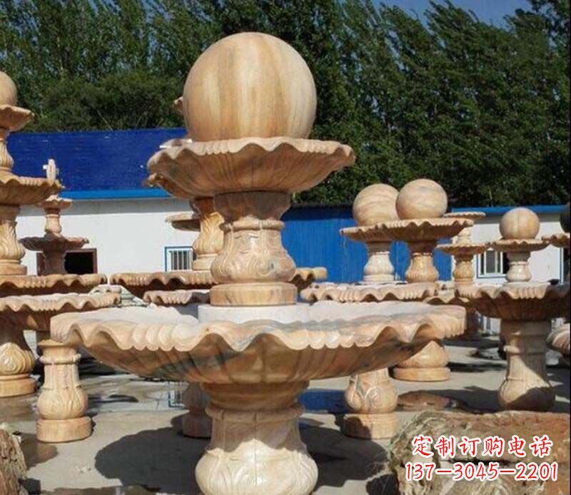 宁夏中领雕塑:英伦风格的玉石风水球雕塑