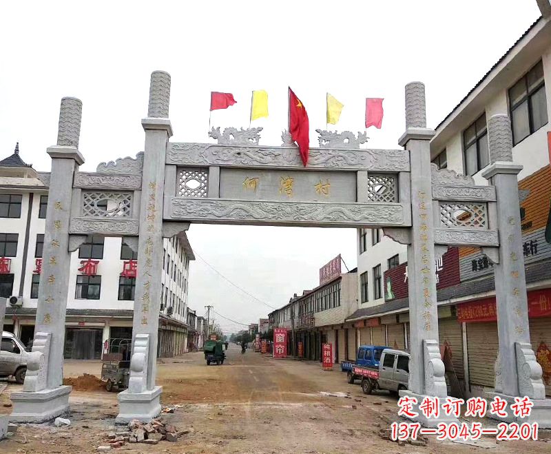 宁夏中领雕塑:精美石雕牌坊雕塑