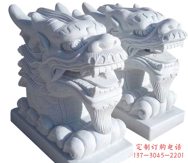 宁夏精致石雕龙头雕塑,打造建筑雕塑景观