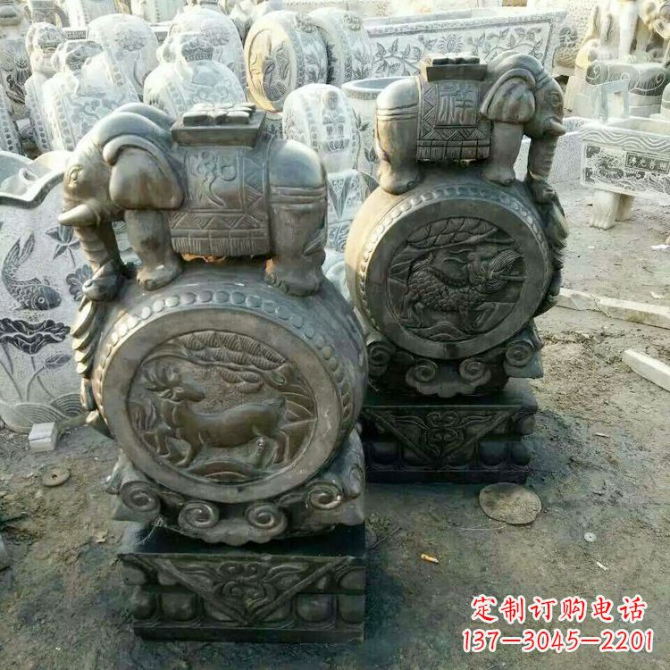 宁夏高品质石雕门墩石雕雕塑,打造优雅大气的家居空间