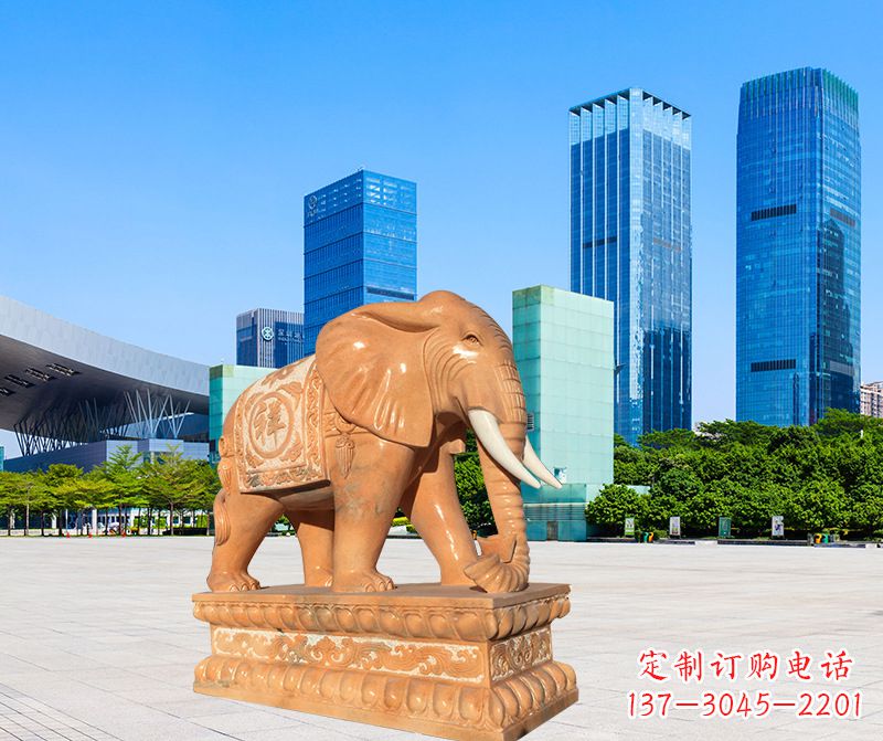 宁夏石雕喷水大象