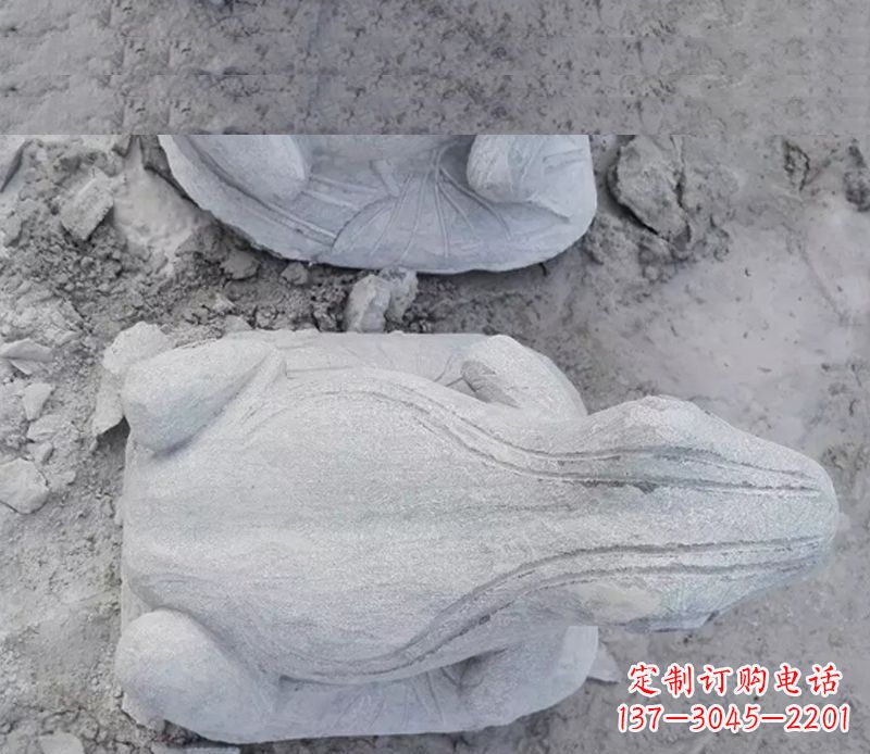 宁夏石雕青蛙雕塑