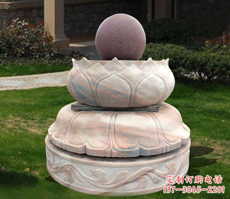 宁夏石雕小区风水球雕塑