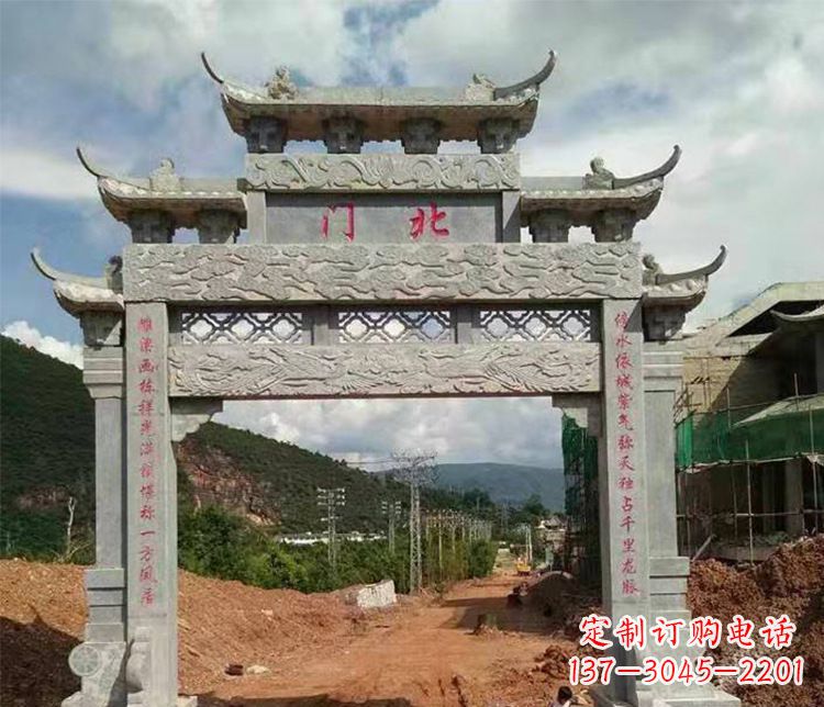 宁夏石牌坊单门牌坊石雕