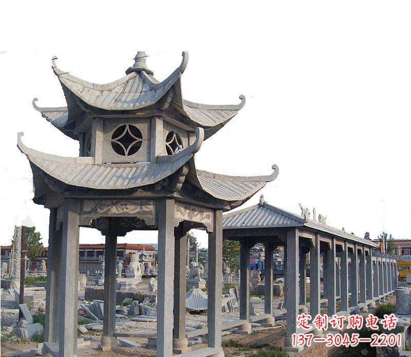 宁夏双层仿古凉亭石雕