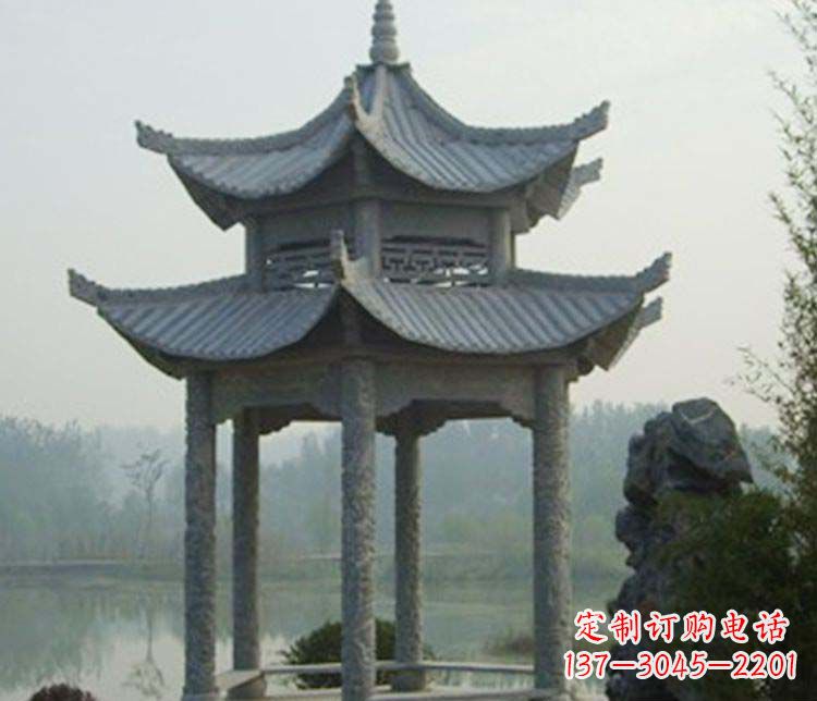 宁夏双层仿古凉亭石雕_2
