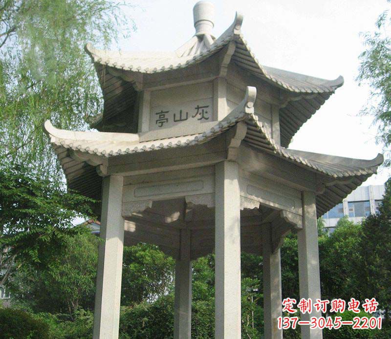 宁夏双层石凉亭石雕