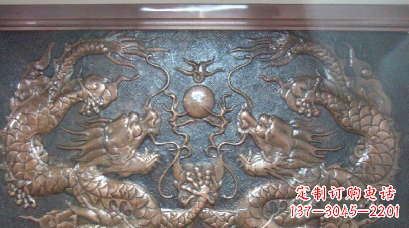 宁夏双龙戏珠锻铜浮雕