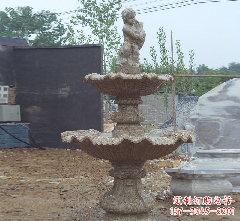 宁夏双手捧钵的石雕佛像