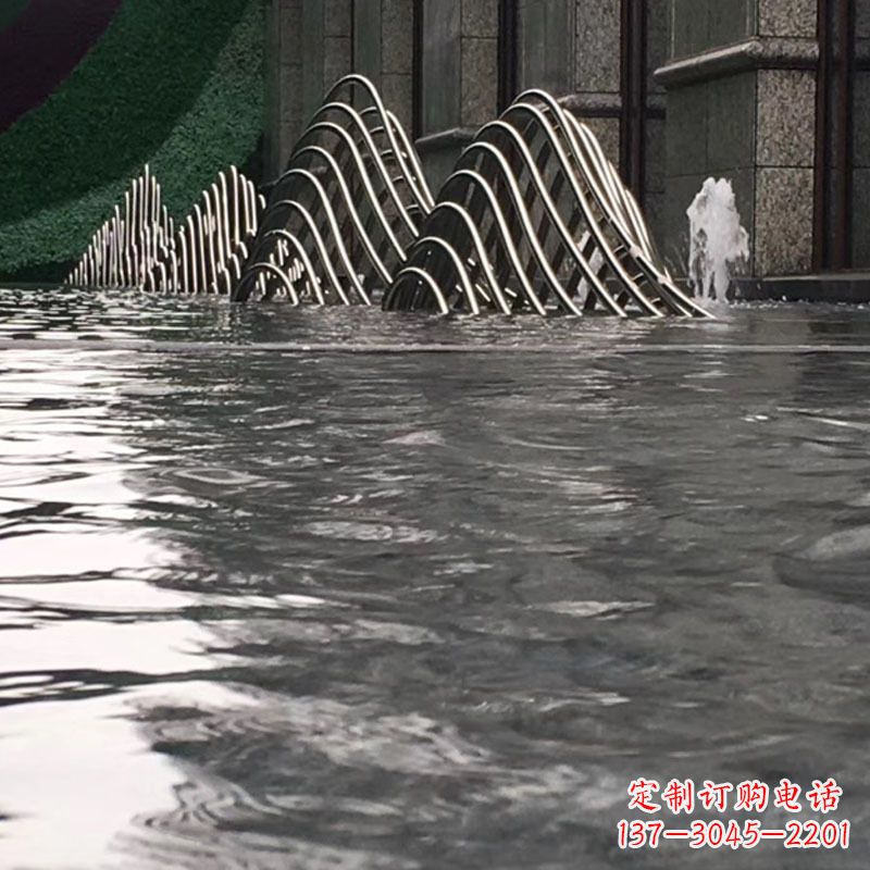 宁夏水池水景假山不锈钢