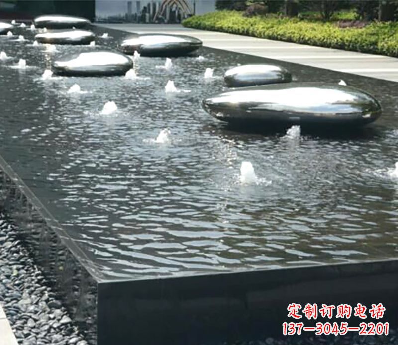 宁夏水滴水池不锈钢雕塑