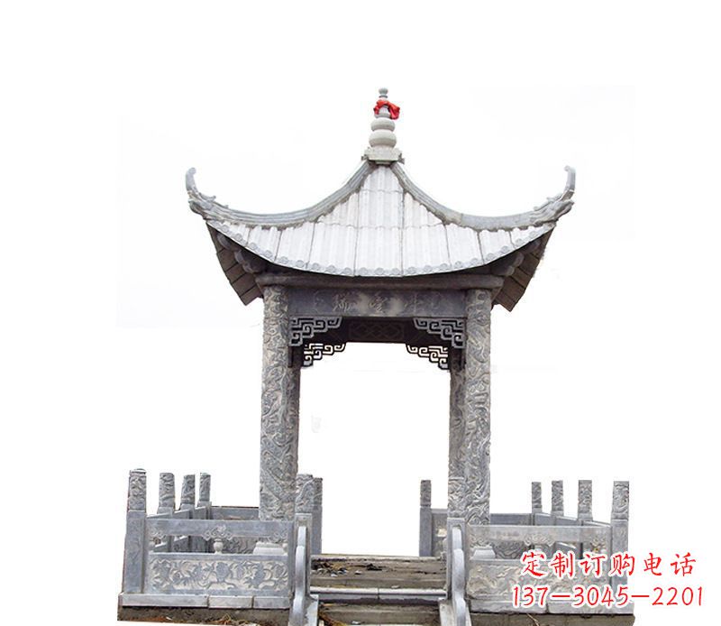 宁夏四角仿古石凉亭石雕