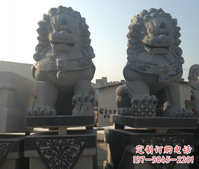 宁夏寺庙景观仿古石狮子 (2)