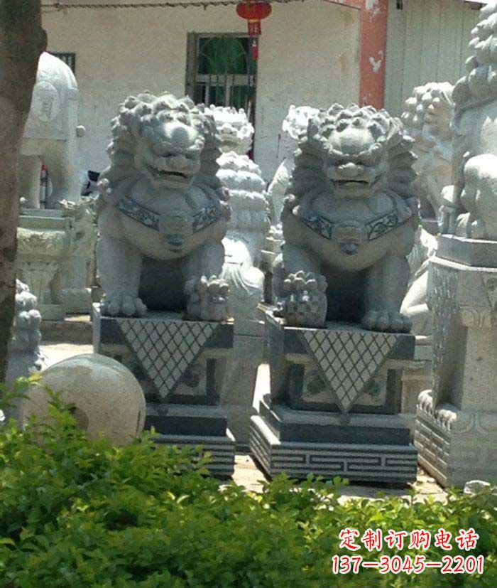宁夏寺庙景观仿古石狮子