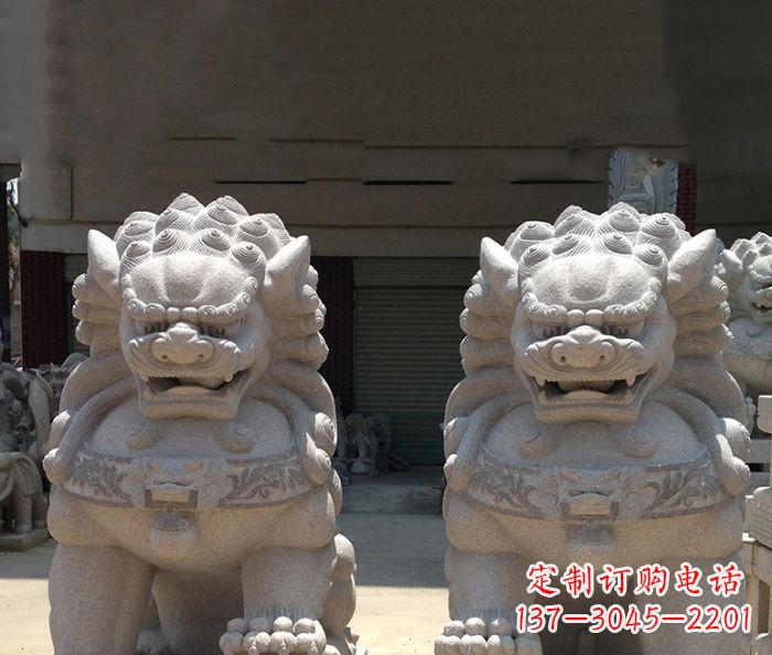 宁夏寺庙景观仿古镇宅石狮子