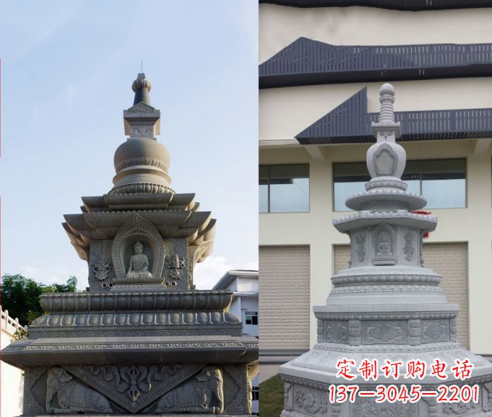 宁夏寺庙景观舍利塔石雕 (3)