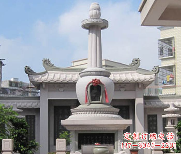 宁夏寺庙景观舍利塔石雕 (4)