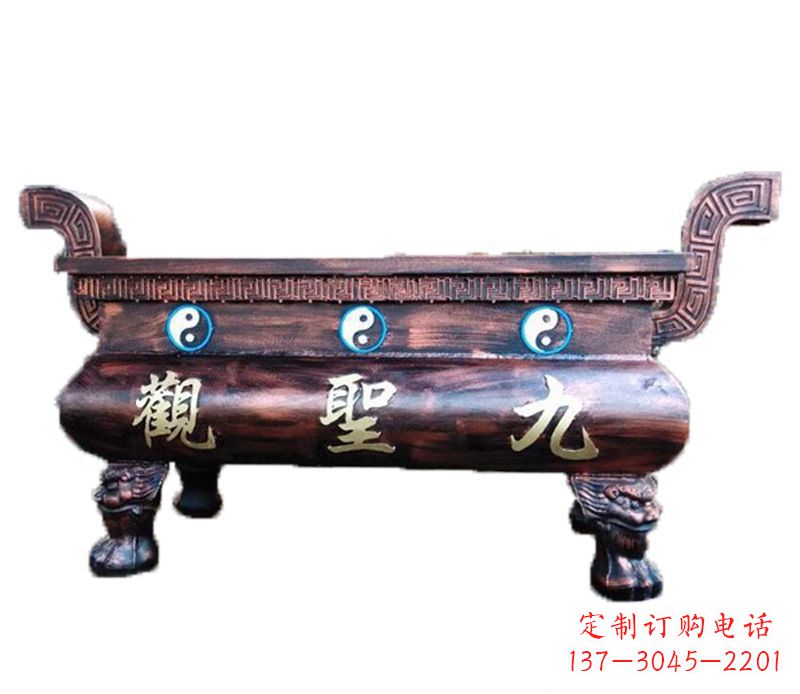 宁夏寺庙九龙香炉铜雕