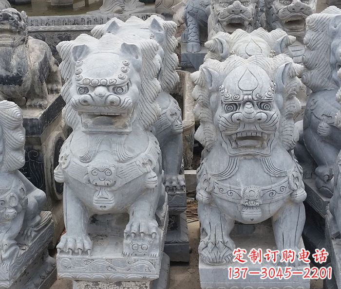 宁夏寺庙青石狮子石雕