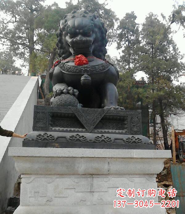 宁夏寺庙狮子铜狮子雕塑