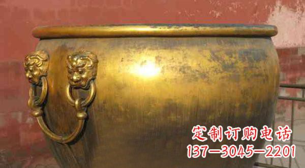 宁夏寺庙水缸铜雕 (2)
