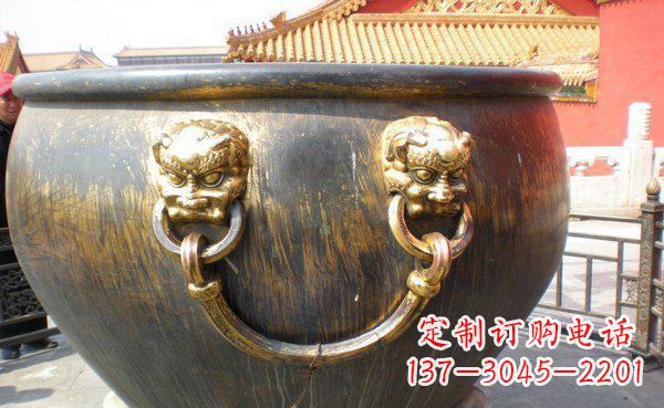 宁夏寺庙水缸铜雕 (3)