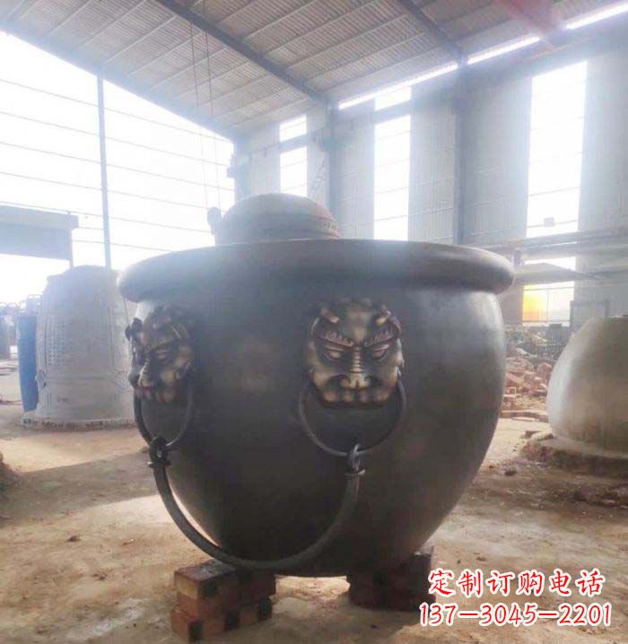 宁夏寺庙水缸铜雕