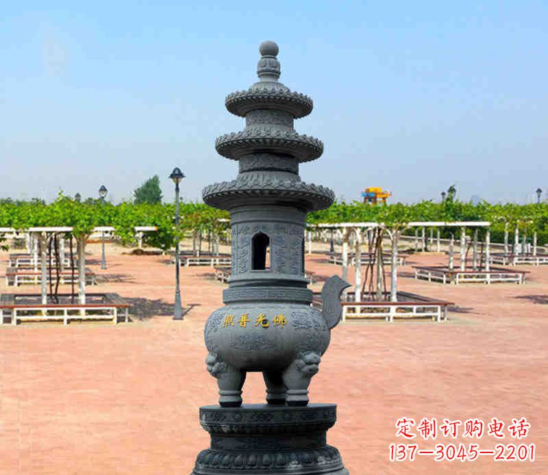 宁夏寺庙塔铜雕香炉
