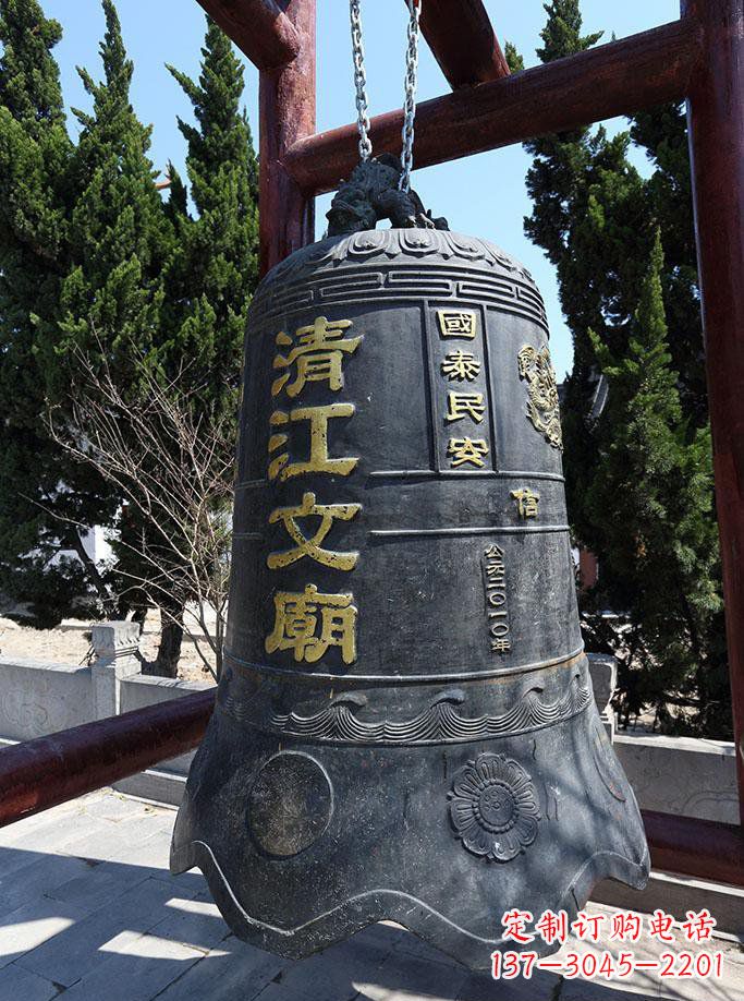 宁夏寺庙铜钟雕塑 (5)