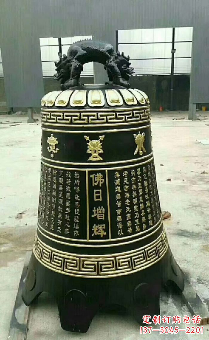 宁夏寺庙铜钟雕塑 (6)