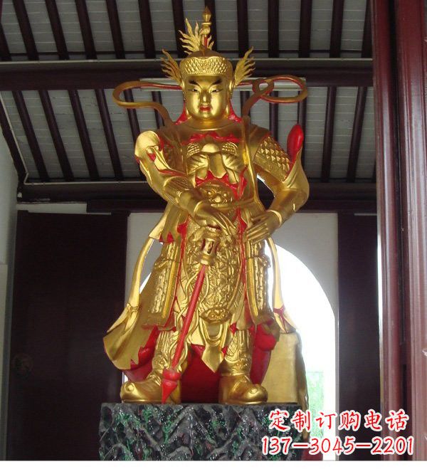 宁夏寺庙韦陀菩萨铜雕