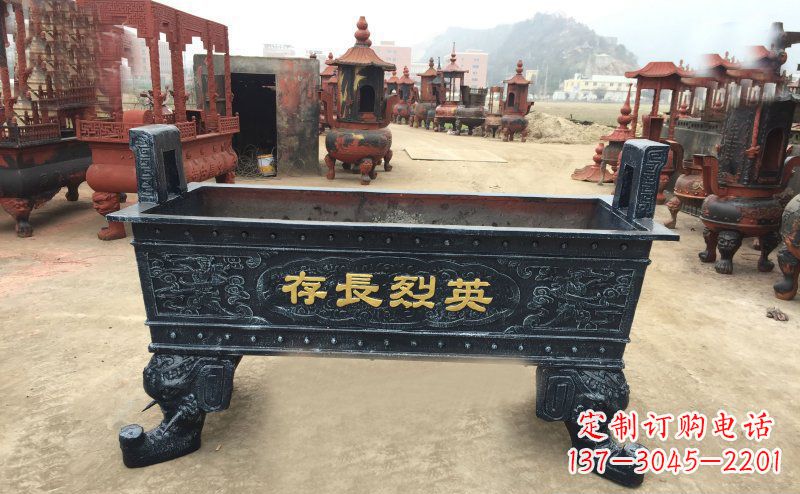 宁夏寺庙香炉铜雕 (4)